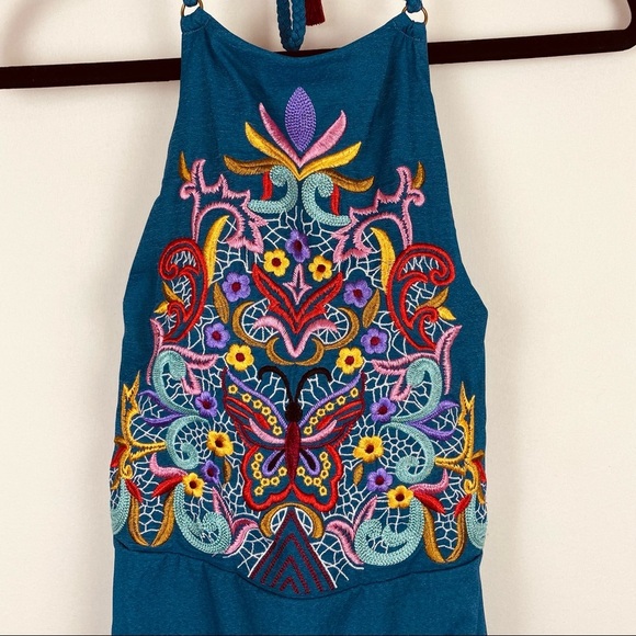 Nanette Lepore Denim Blue Dazed Seductress Embroidered One-piece Bathing Suit - Picture 5 of 10